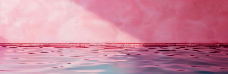 Aufkleber - Pink watercolor background with water reflections of sunshine. A