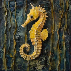 Yellow Seahorse, Caballito de mar amarillo, caballito de mar