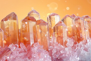 Wall Mural - A detailed image of a rock candy stick, showing the sugar crystals glistening in the light.
