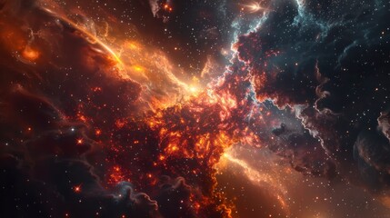 Wall Mural - brilliant stars shining against a majestic galactic expanse.