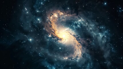 Wall Mural - dynamic artwork of stars forming a vortex against a galactic backdrop.