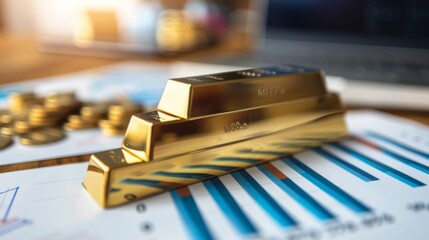 Fototapete - A bar graph illustrating the historical returns on gold investments compared to other asset classes