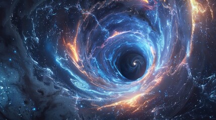 Wall Mural - celestial vortex with stars swirling in a distant galaxy.