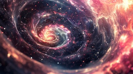 Wall Mural - digital art featuring a swirling star vortex amidst a galaxy.