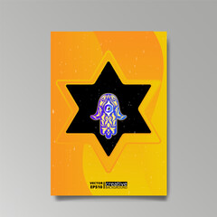 Wall Mural - David star, Judaica poster concept.