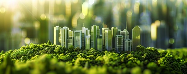 Green City Skyline with Lush Foliage