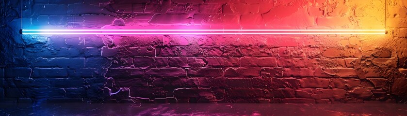 Wall Mural - Bold Neon Frame with Glowing Edges on White Background Modern and Eye catching Graphic Design