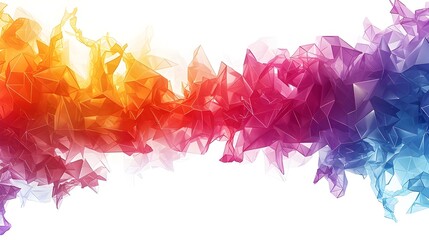 Poster - Vibrant Polygonal Frame with Captivating Chromatic Gradient on White Background