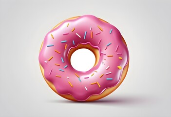 Poster - Geometric donut torus in plastic cartoon style vector illustration.