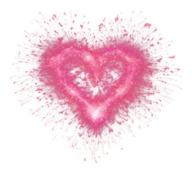 Canvas Print - PNG Fireworks shape night heart.