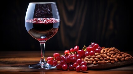 Sticker - red wine and grapes