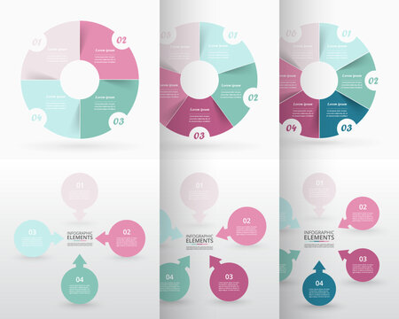 Set of circle infographic elements.