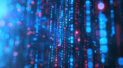 Binary code background illustration generated by ai