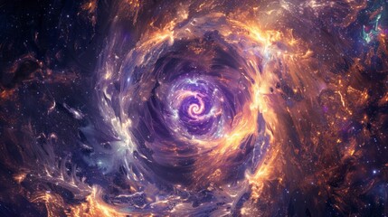 Wall Mural - celestial vortex with sparkling stars in deep space.