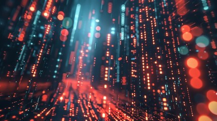 Binary code background illustration generated by ai