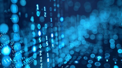 Binary code background illustration generated by ai