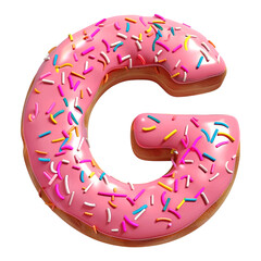 Canvas Print - Letter G png 3D donut alphabet, transparent background