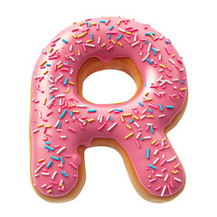 Sticker - Letter R png 3D donut alphabet, transparent background