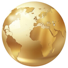 golden globe on transparent background