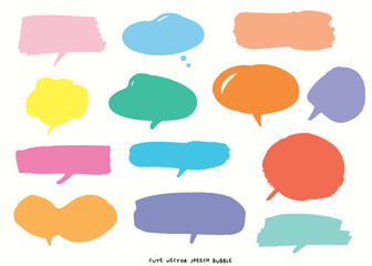 Wall Mural - Cute vector speech bubble colorful set,Hand drawn set of speech bubbles with handwritten for book ,card, business, poster design, textile graphics, cute doodle