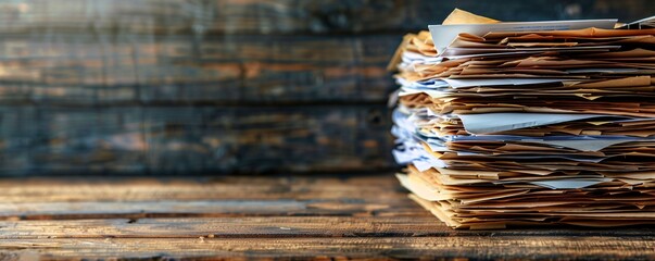 Poster - A stack of documentation with the heading AI regulation is placed on a wooden table, highlighting EU laws and policies designed to ensure the safe and ethical development of AI technologies. The