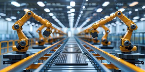 Poster - Robotic Arms on a Factory Assembly Line