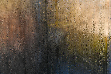 Wall Mural - wet glass background. condensation glass.