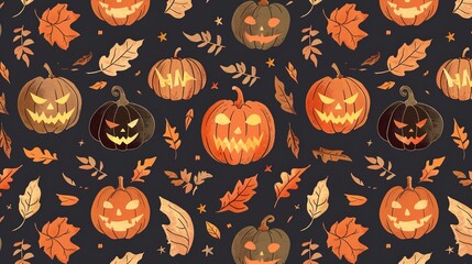 Wall Mural - Halloween pattern wallpaper