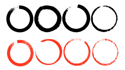Wall Mural - Hand drawn red and black circle, Elements symbol , Vector illustration EPS 10