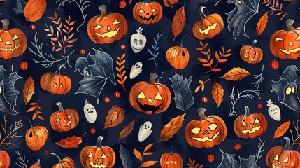 Wall Mural - Halloween pattern wallpaper