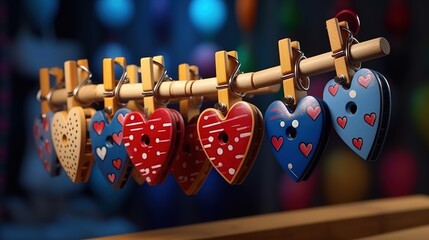 Wall Mural - heart on a wooden background