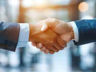 Poster - Successful Business Merger Symbolized by Handshake Between Businesspeople