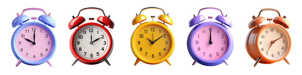Wall Mural - clocks png element set on transparent background