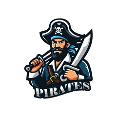 Wall Mural - Awesome Pirates Mascot Logo Design