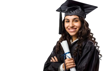 Smiling Female Graduate Holding Diploma Certificate