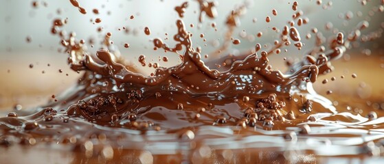 Chocolate splash from shaker glass.