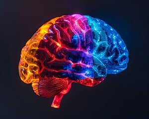 Poster - Illuminated Sectional Brain Representing Cognitive Functions and Neurological Processes