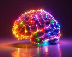 Poster - Illuminated Brain Representing Cognitive Functions and Mental Processes