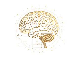 Poster - Minimalist Brain Silhouette Sleek Concept of Cognitive Processes