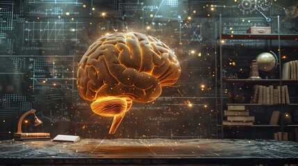 Poster - Analytical Brain Powered by Mathematical Formulas Representing Logical Thinking and Intellect