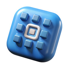 3d render of blue code isolated on transparent background