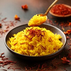 Wall Mural - Fresh healthy saffron rice