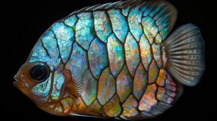 Wall Mural - Vibrant and iridescent fish scales