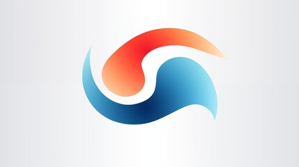 Poster - Stylized Curved Gradient Logo with Blue, Red, and Orange Shades