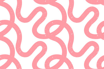 Hand drawn seamless pattern with cute squiggles with texture noise dirty dust. Vector illustration of bright colored doodle scribble.