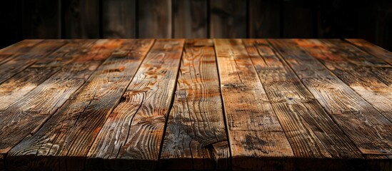 Poster - table old vintage wood. with copy space image. Place for adding text or design