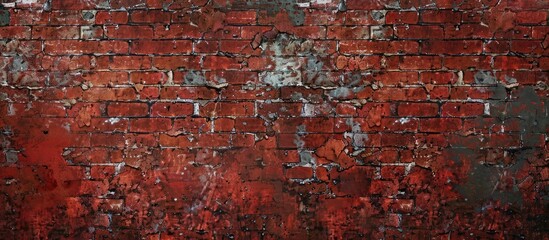 Aufkleber - Heap red brick with rustic grunge blank cement space use for background. with copy space image. Place for adding text or design