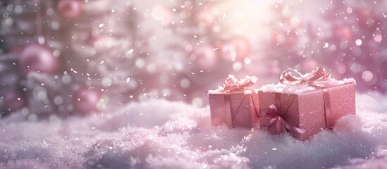 Poster - Christmas presents pastel background  Christmas  Texture. with copy space image. Place for adding text or design