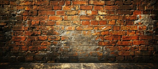 Sticker - Old grunge brick wall background with vignetted corners,. with copy space image. Place for adding text or design