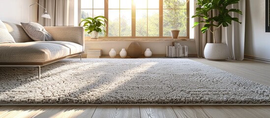 Poster - Photos of carpet on the floor decorated inside the room. with copy space image. Place for adding text or design